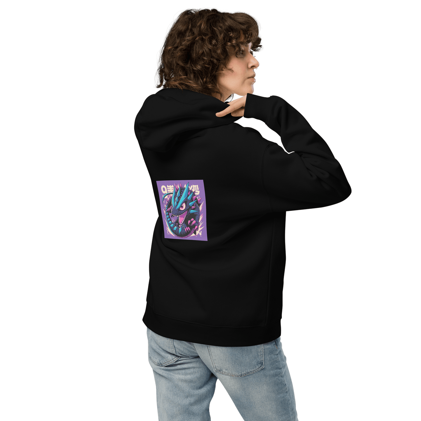 Neon Mirage Black Hoodie