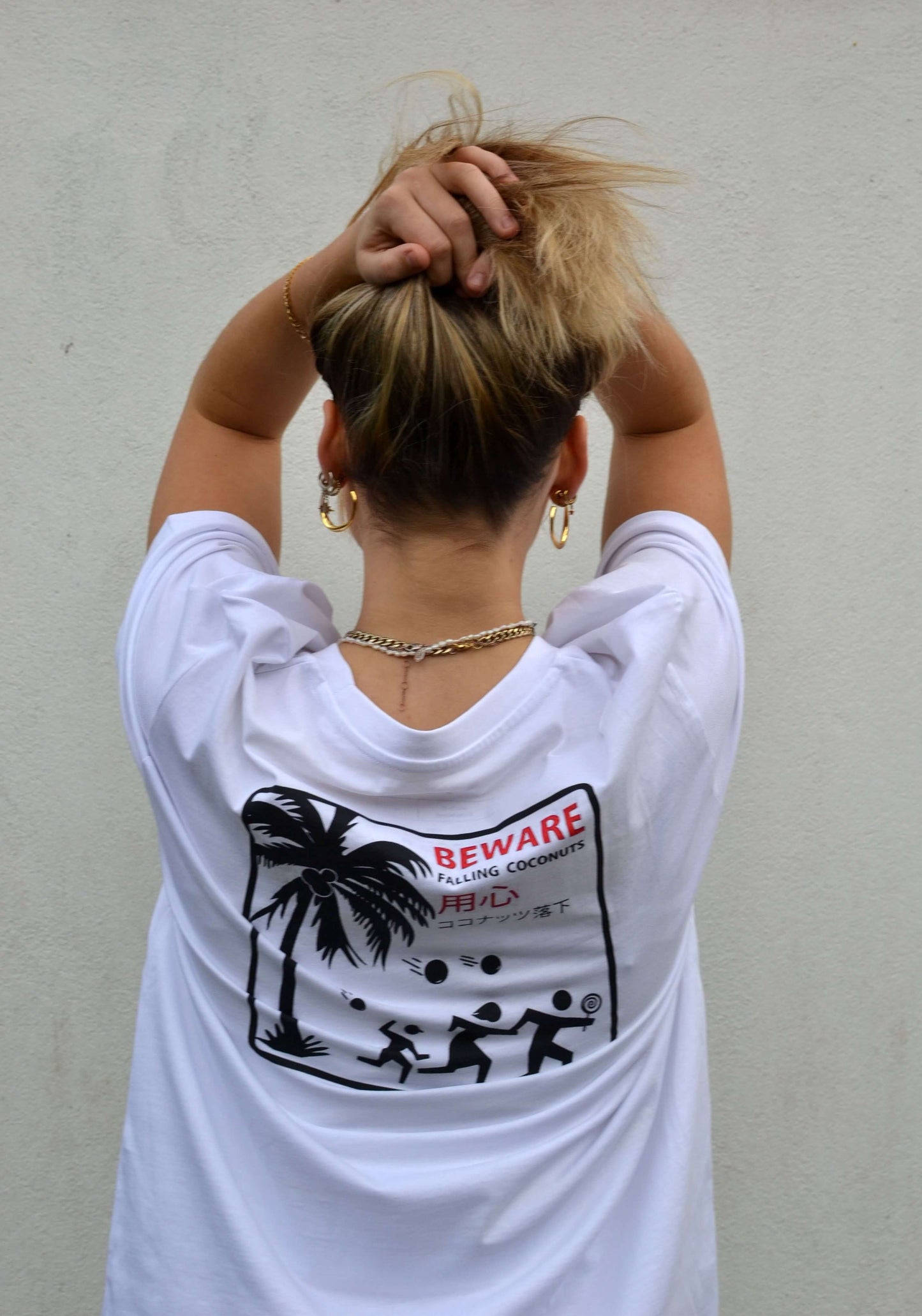 Beware Of The Coconut Organic White Tee Back Shot 1