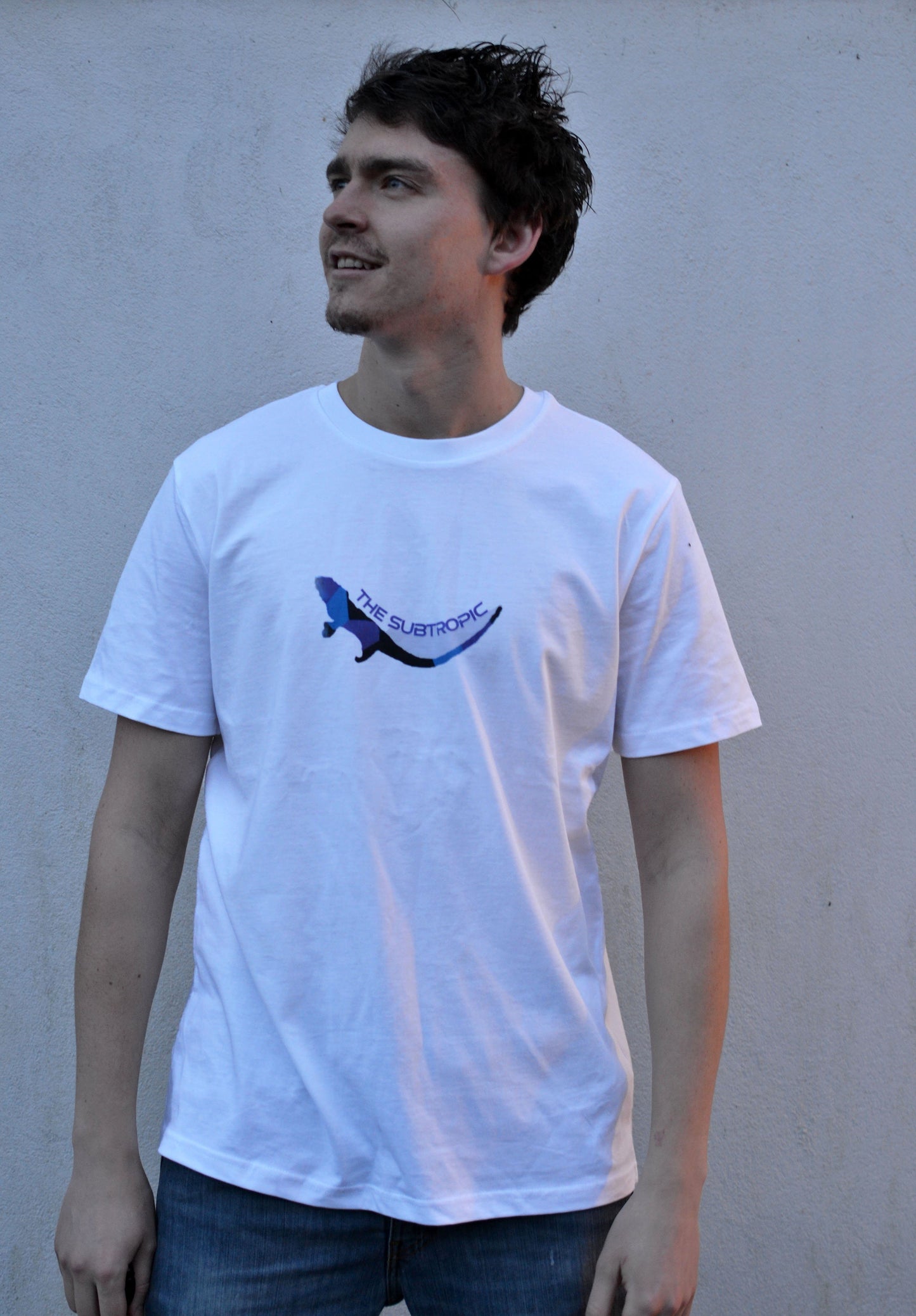 ESSENTIAL 2.0 SUBTROPIC Organic White Tee Model Pic 1