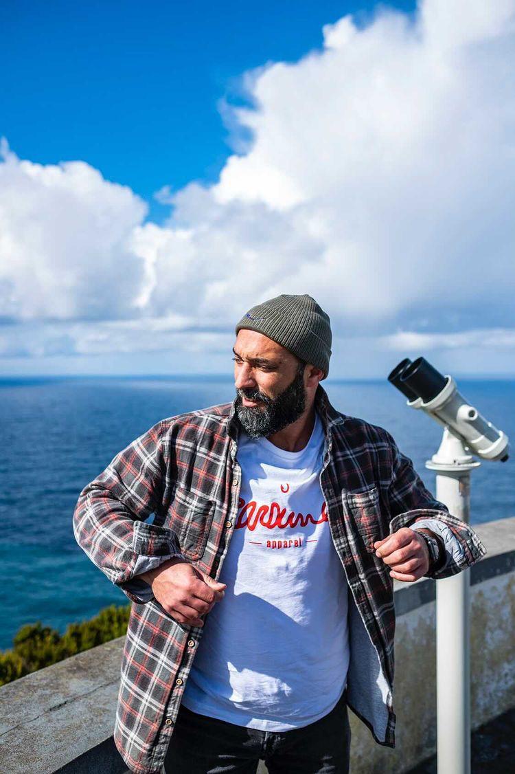 Forest Organic Eco-Beanie worn by sea