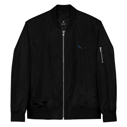 THE SUBTROPIC Recycled Plastic Bomber Jacket Black Front