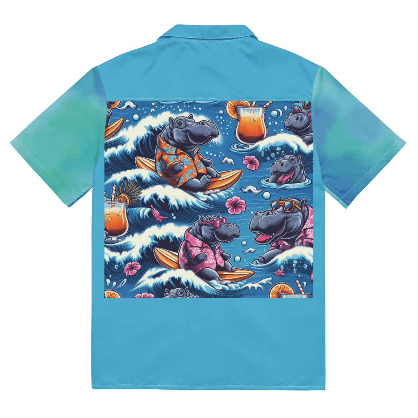 Drunk Surfin' Hippos Hawaiian Shirt