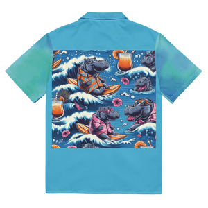Drunk Surfin' Hippos Hawaiian Shirt