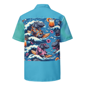 Drunk Surfin' Hippos Hawaiian Shirt