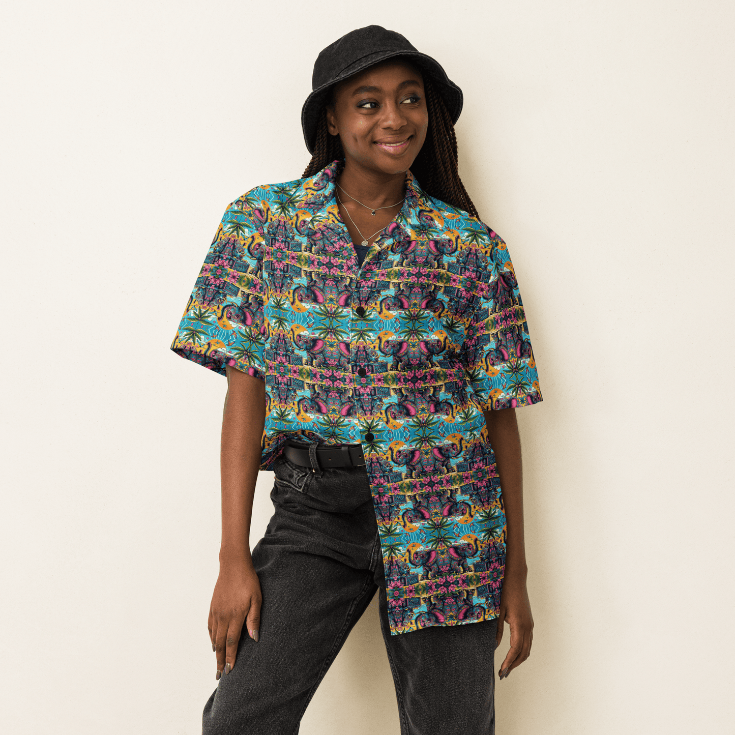 Rhino Elephant Rave Hawaiian Shirt