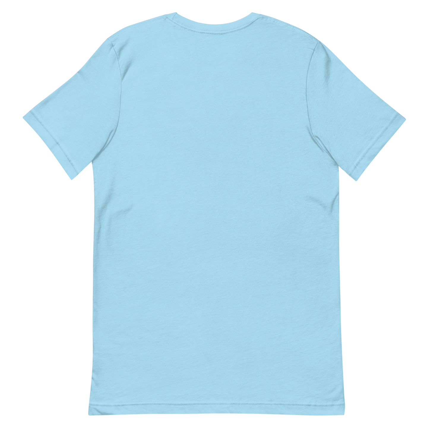 Back view of THE SUBTROPIC Global Tee in Ocean Blue color, showcasing its simple design and style.