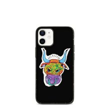 Load image into Gallery viewer, Angry Bull Biodegradable Black iPhone 12 mini case

