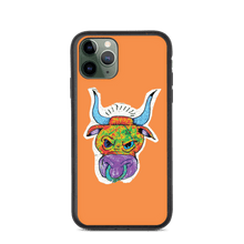 Load image into Gallery viewer, Angry Bull Biodegradable Orange iPhone 11 Pro case
