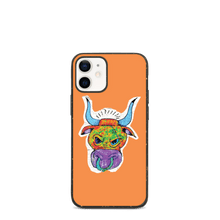 Load image into Gallery viewer, Angry Bull Biodegradable Orange iPhone 12 mini case
