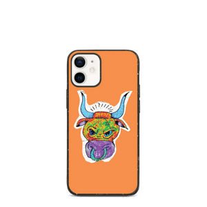 Angry Bull Biodegradable Orange iPhone 12 mini case