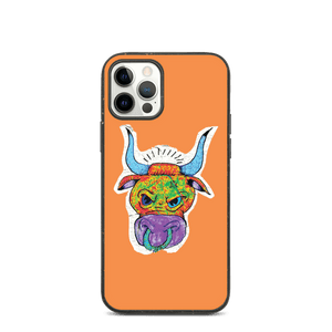 Angry Bull Biodegradable Orange iPhone 12 Pro case