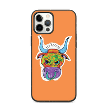 Load image into Gallery viewer, Angry Bull Biodegradable Orange iPhone 12 Pro Max case
