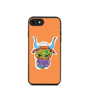 Angry Bull Biodegradable Orange iPhone 7/8/SE case