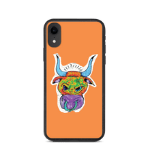 Load image into Gallery viewer, Angry Bull Biodegradable Orange iPhone XR case
