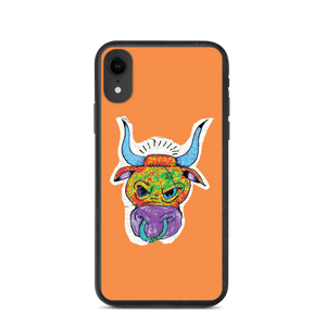Angry Bull Biodegradable Orange iPhone XR case