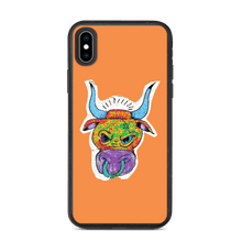 Load image into Gallery viewer, Angry Bull Biodegradable Orange iPhone XS Max case
