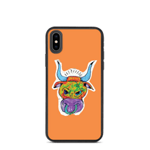 Load image into Gallery viewer, Angry Bull Biodegradable Orange iPhone X/XS case
