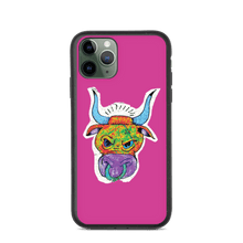 Load image into Gallery viewer, Angry Bull Biodegradable Pink iPhone 11 Pro case
