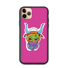 Load image into Gallery viewer, Angry Bull Biodegradable Pink iPhone 11 Pro Max case
