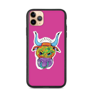 Angry Bull Biodegradable Pink iPhone 11 Pro Max case