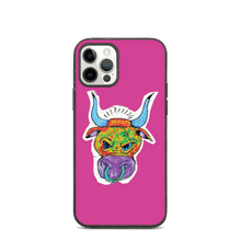 Load image into Gallery viewer, Angry Bull Biodegradable Pink iPhone 12 Pro case
