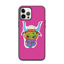 Load image into Gallery viewer, Angry Bull Biodegradable Pink iPhone 12 Pro Max case

