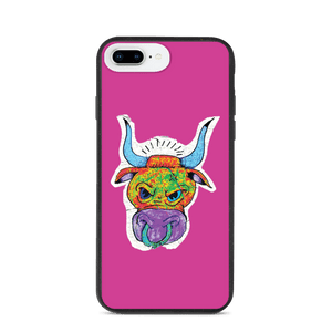 Angry Bull Biodegradable Pink iPhone 7 Plus/8 Plus case
