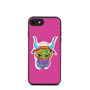 Angry Bull Biodegradable Pink iPhone 7/8/SE case