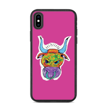 Load image into Gallery viewer, Angry Bull Biodegradable Pink iPhone XS Max case
