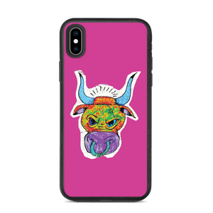 Angry Bull Biodegradable Pink iPhone XS Max case