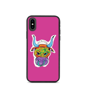 Angry Bull Biodegradable Pink iPhone X/XS case