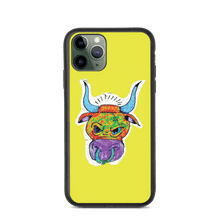 Load image into Gallery viewer, Angry Bull Biodegradable Yellow iPhone 11 Pro case
