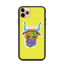 Load image into Gallery viewer, Angry Bull Biodegradable Yellow iPhone 11 Pro Max case
