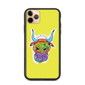 Angry Bull Biodegradable Yellow iPhone 11 Pro Max case