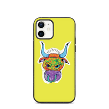 Load image into Gallery viewer, Angry Bull Biodegradable Yellow iPhone 12 case
