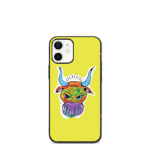 Load image into Gallery viewer, Angry Bull Biodegradable Yellow iPhone 12 mini case
