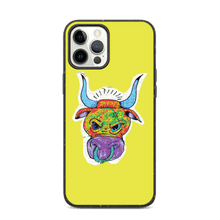 Load image into Gallery viewer, Angry Bull Biodegradable Yellow iPhone 12 Pro Max case
