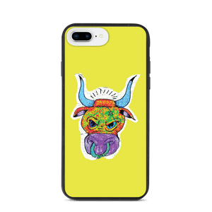 Angry Bull Biodegradable Yellow iPhone 7 Plus/8 Plus case