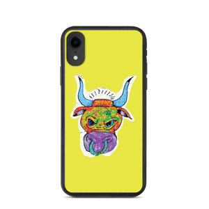 Angry Bull Biodegradable Yellow iPhone XR case