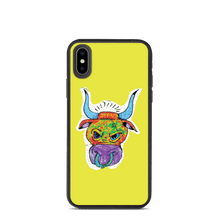 Load image into Gallery viewer, Angry Bull Biodegradable Yellow iPhone X/XS case
