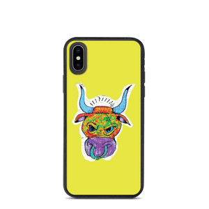 Angry Bull Biodegradable Yellow iPhone X/XS case