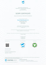 Load image into Gallery viewer, Black Organic Eco-Beanie GOTS Certificate
