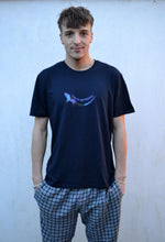 Load image into Gallery viewer, ESSENTIAL 2.0 SUBTROPIC Organic Navy Tee Model Pic 3
