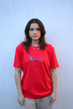 Load image into Gallery viewer, ESSENTIAL 2.0 SUBTROPIC Organic Red Tee Model Pic 2
