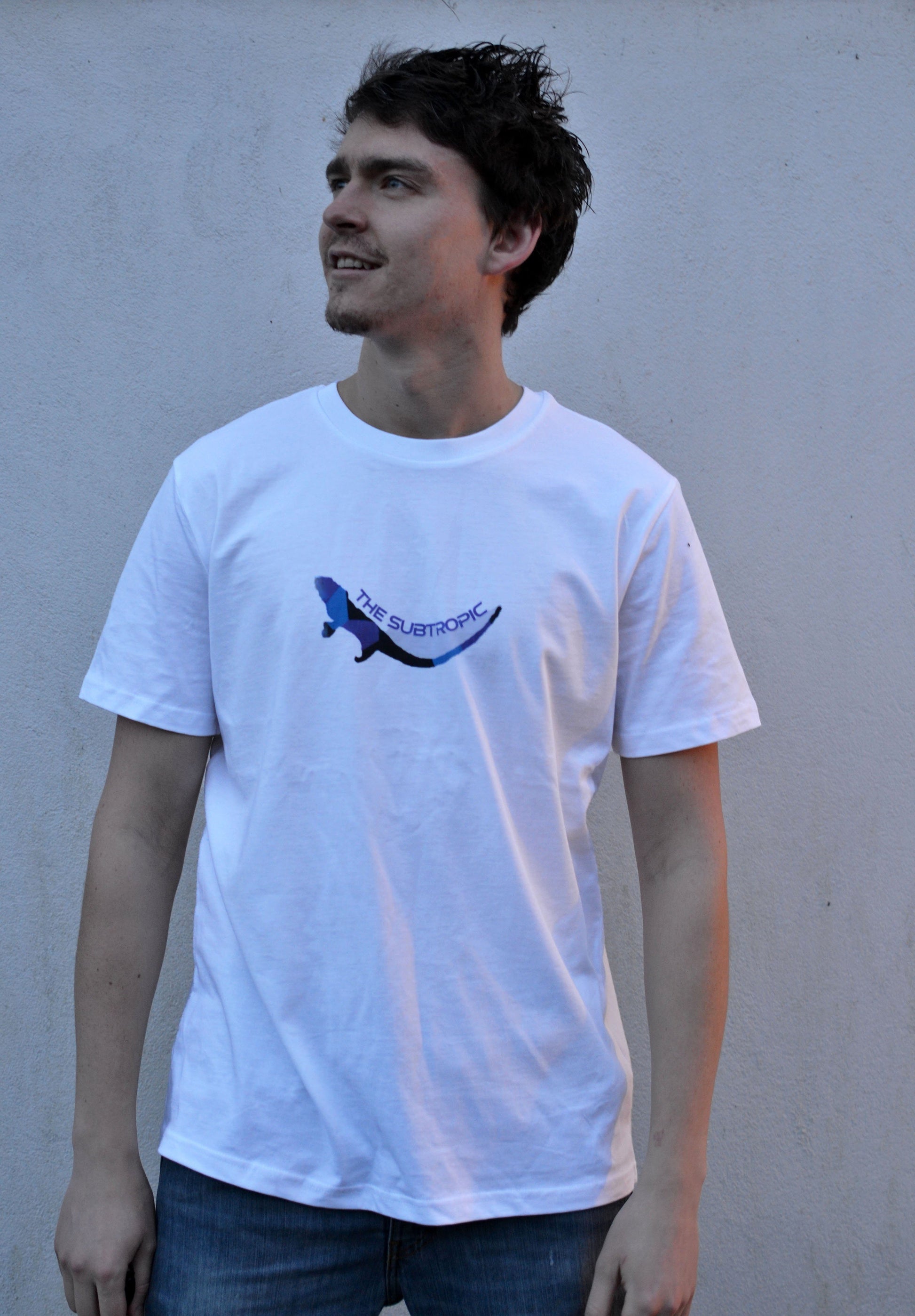 ESSENTIAL 2.0 SUBTROPIC Organic White Tee Model Pic 1