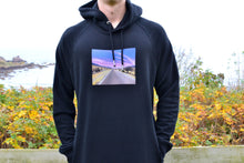 Load image into Gallery viewer, Road To Nowhere Organic Black Hoodie chest shot
