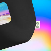 Load image into Gallery viewer, Spectral Beach Organic Black Tote Bag GOTS Label
