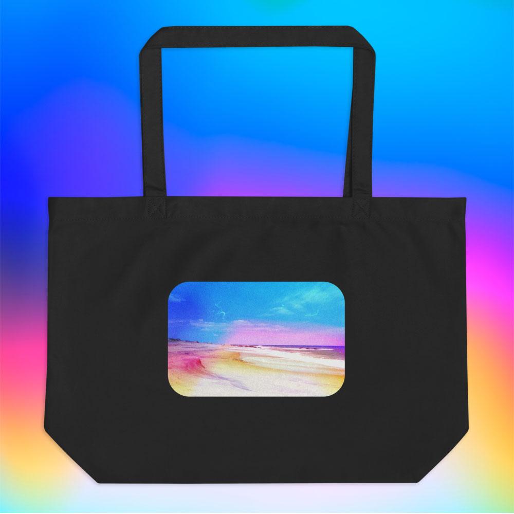 Spectral Beach Organic Black Tote Bag