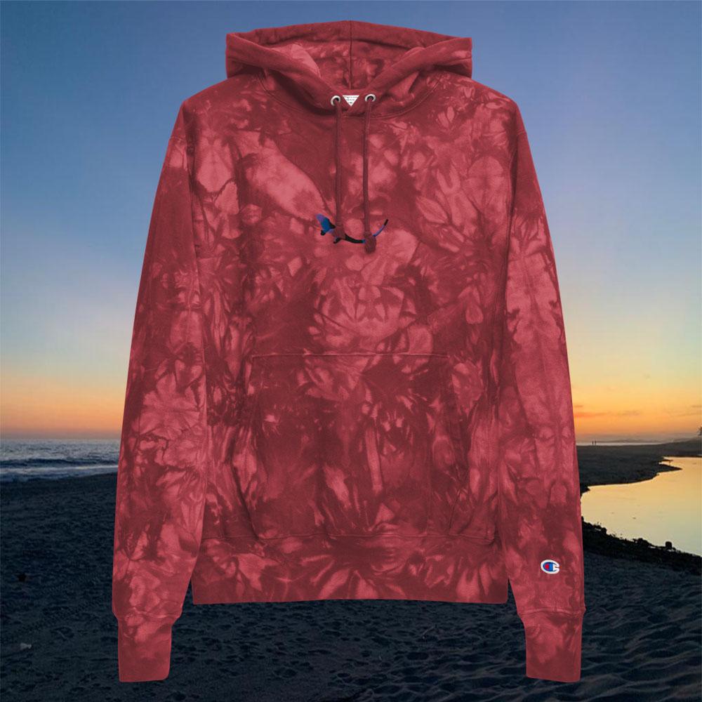 SUBTROPIC X Champion Tie-Dye Red Hoodie 2