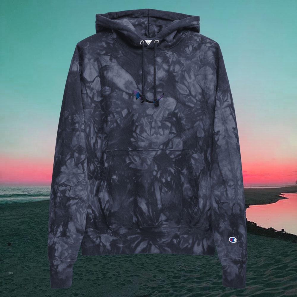 SUBTROPIC X Champion Tie-Dye Navy Hoodie 2